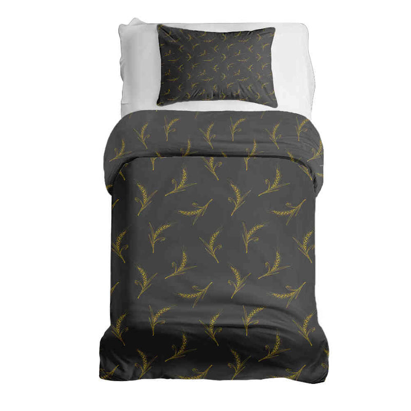 Therapy blanket bedding set, grey with wheat.