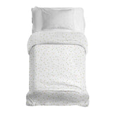 Therapy blanket and bedding set, white with stars and dots.