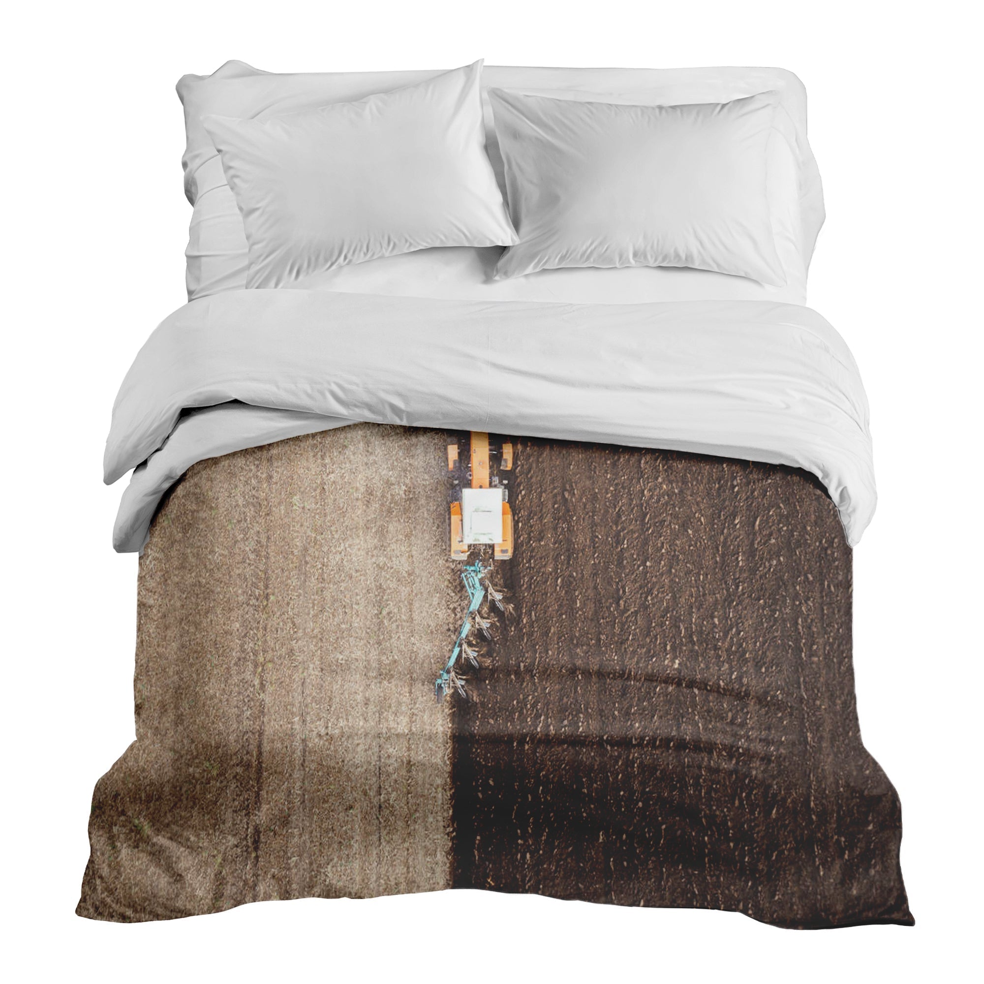 Originele therapiedeken - katoenen hoes bruin akkerland