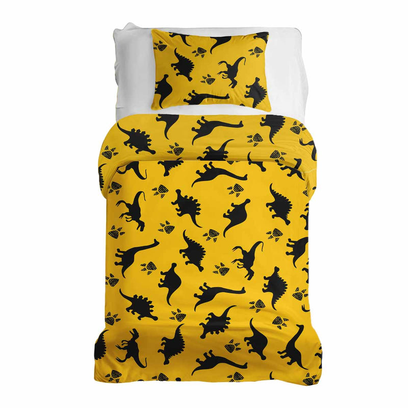 Set de ropa de cama con mantas terapéuticas amarillo con dinosaurios