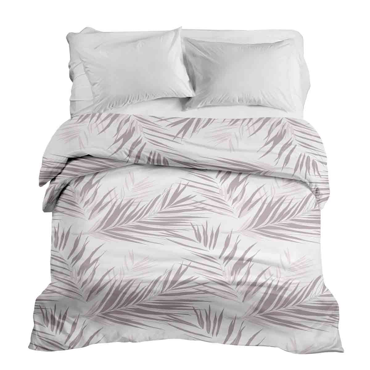 Coperta terapeutica originale - Rivestimento in cotone bianco con foglie viola