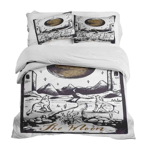 Therapy blanket bedding set wolf and moon