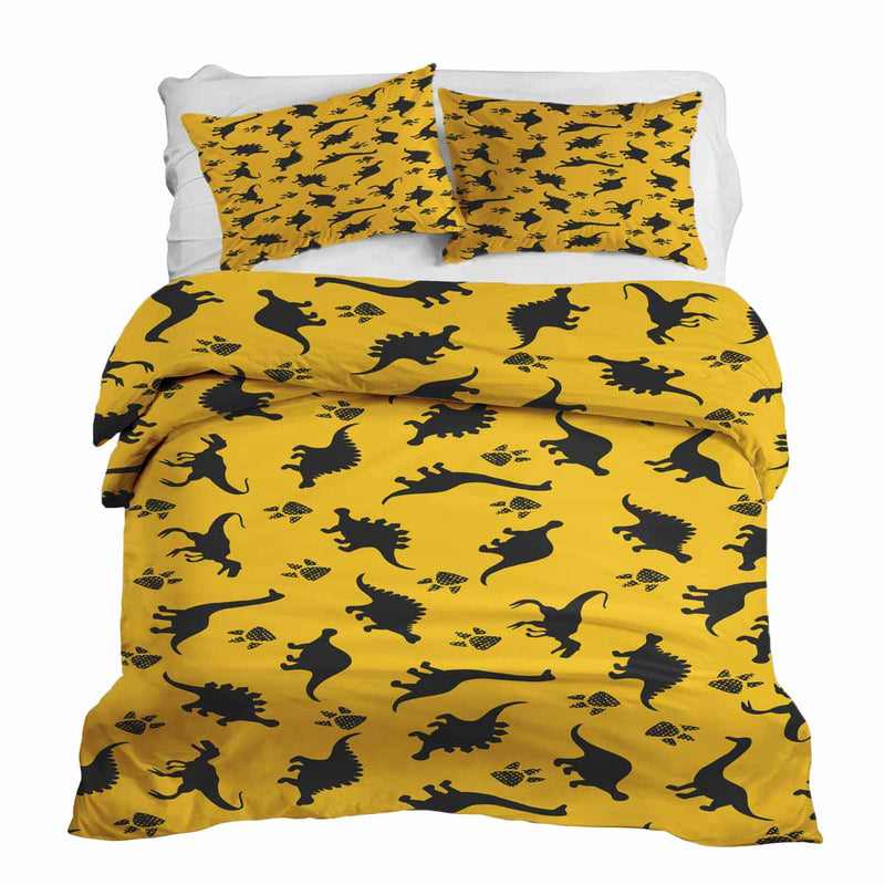 Set de ropa de cama con mantas terapéuticas amarillo con dinosaurios
