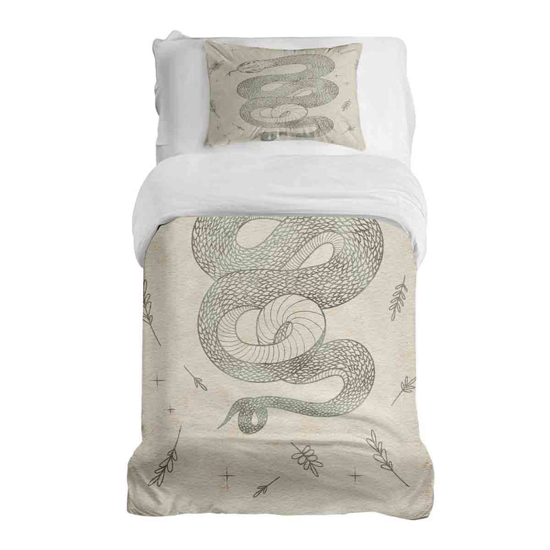 Therapy blanket bedding set beige with snake