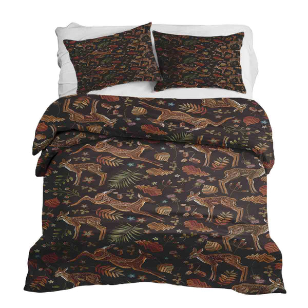 Therapy blanket bedding set brown with deer