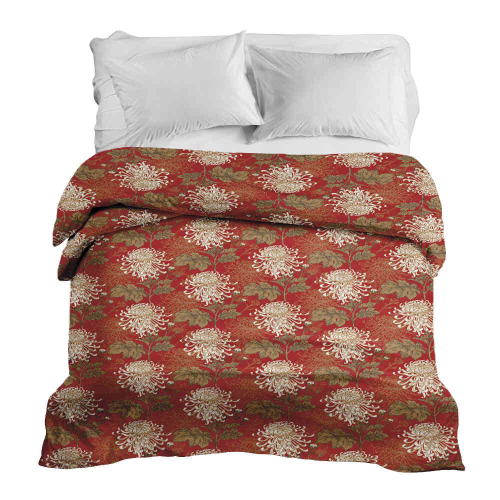 Coperta terapeutica originale - Rivestimento in cotone rosso grande fiore