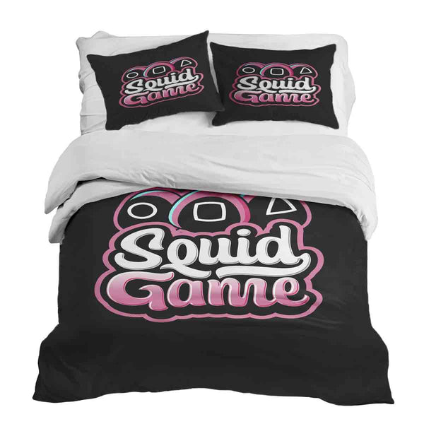 Set di biancheria da letto con coperta terapeutica nero Squid