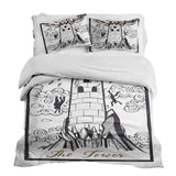 Therapy blanket and bedding set, white with tower.
