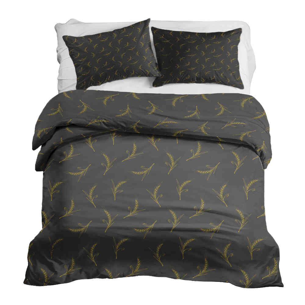 Therapy blankets bedding set gray with wheat