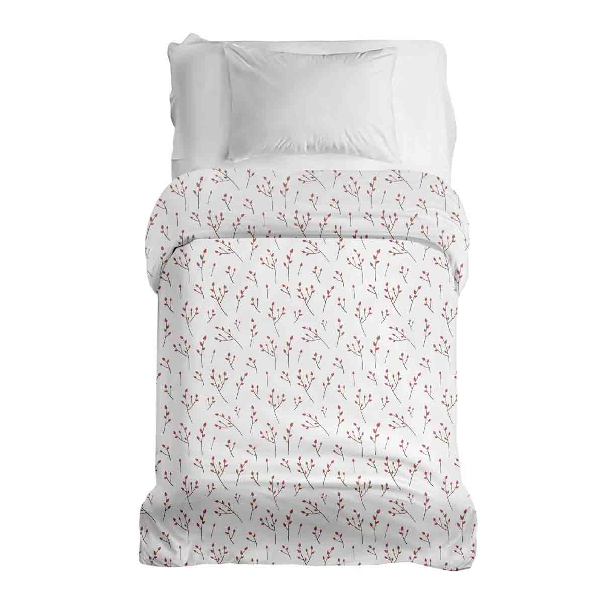 Manta terapéutica original - Funda de algodón blanca con delicadas rosas