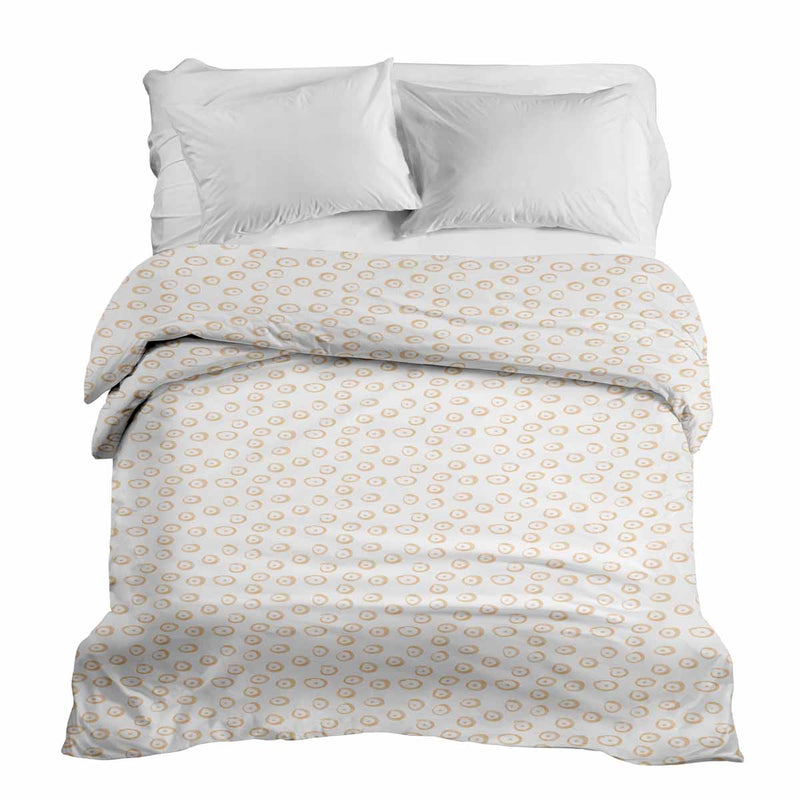 Therapy blanket and bedding set with orange circles.