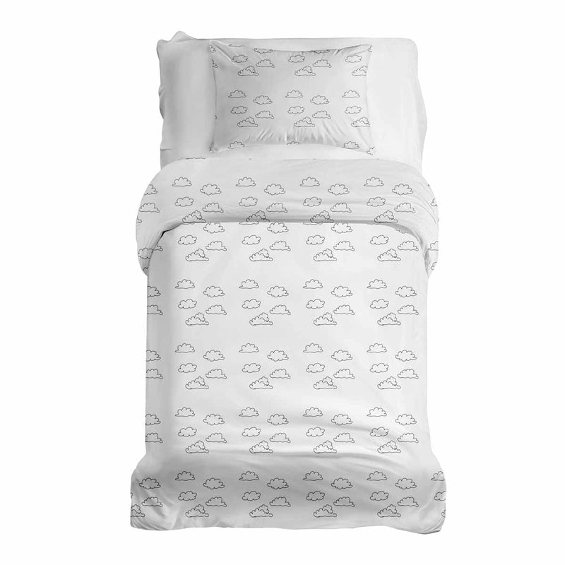 Therapy blankets bedding set white with clouds