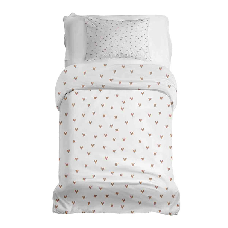 Therapy blankets bedding set white with hearts