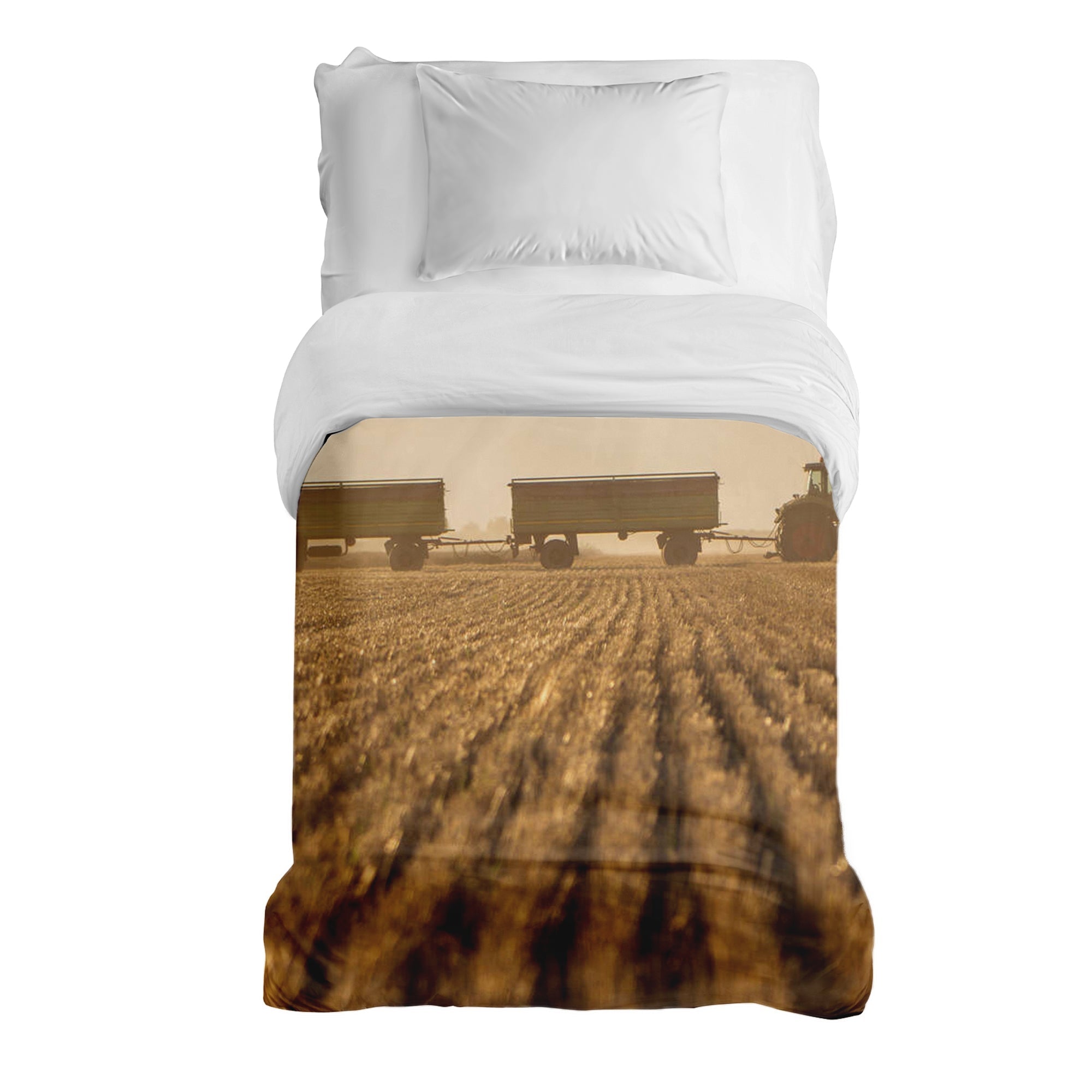 Originele therapiedeken - katoenen hoes bruin akker