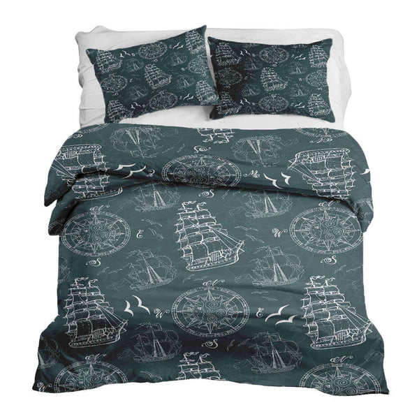 Juego de ropa de cama con mantas terapéuticas y barcos