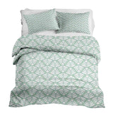 Set di biancheria da letto con coperta terapeutica verde con abeti