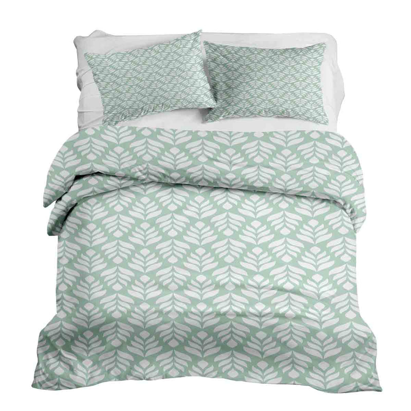Set di biancheria da letto con coperta terapeutica verde con abeti