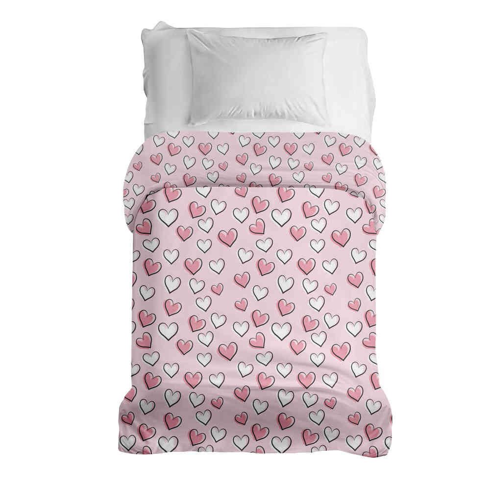 Originele therapiedeken - katoenen hoes met schattige hartjes