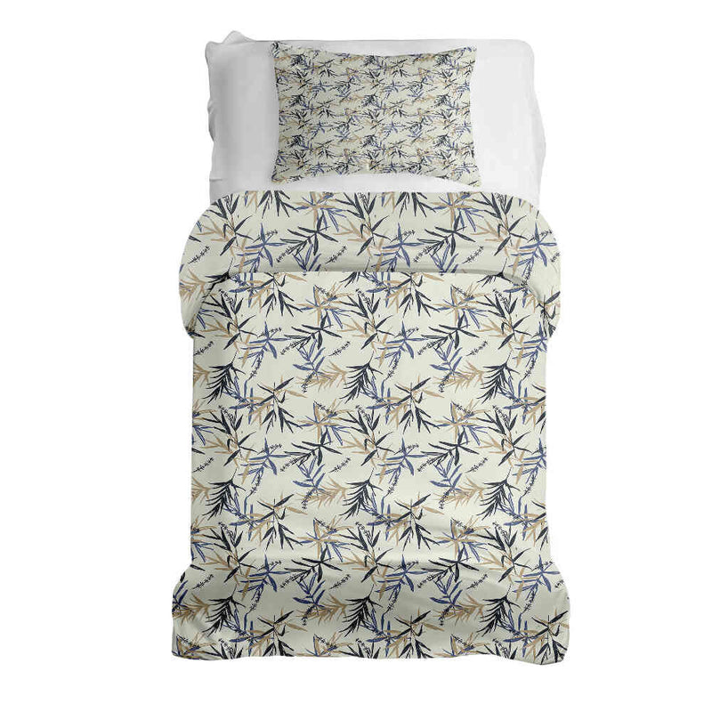 Therapy blankets bedding set leaf pattern beige