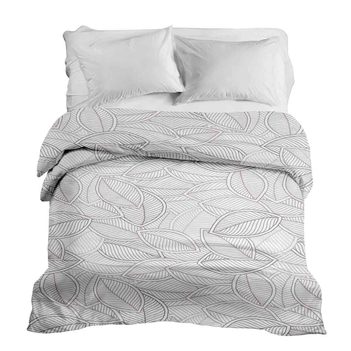 Original therapy blanket - cotton cover with gray palm leaves