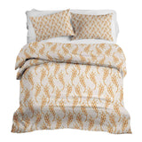 Set di biancheria da letto con coperta terapeutica bianca con grano giallo