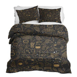 Set di biancheria da letto con coperta terapeutica nero magico