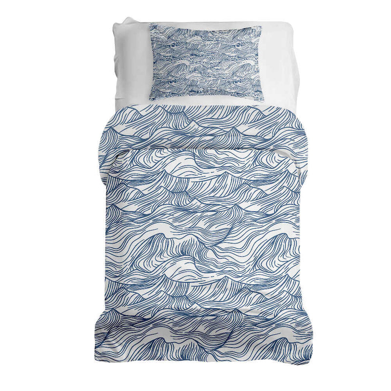 Therapy blankets bedding set waves in blue
