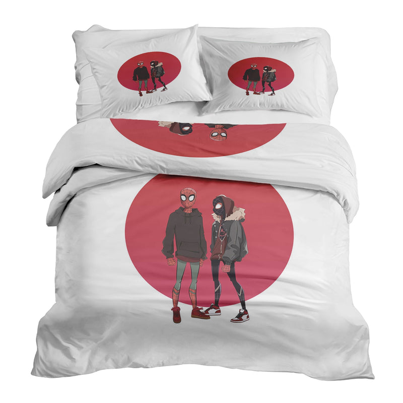 Therapy blanket and bedding set, white, with Spiderman.