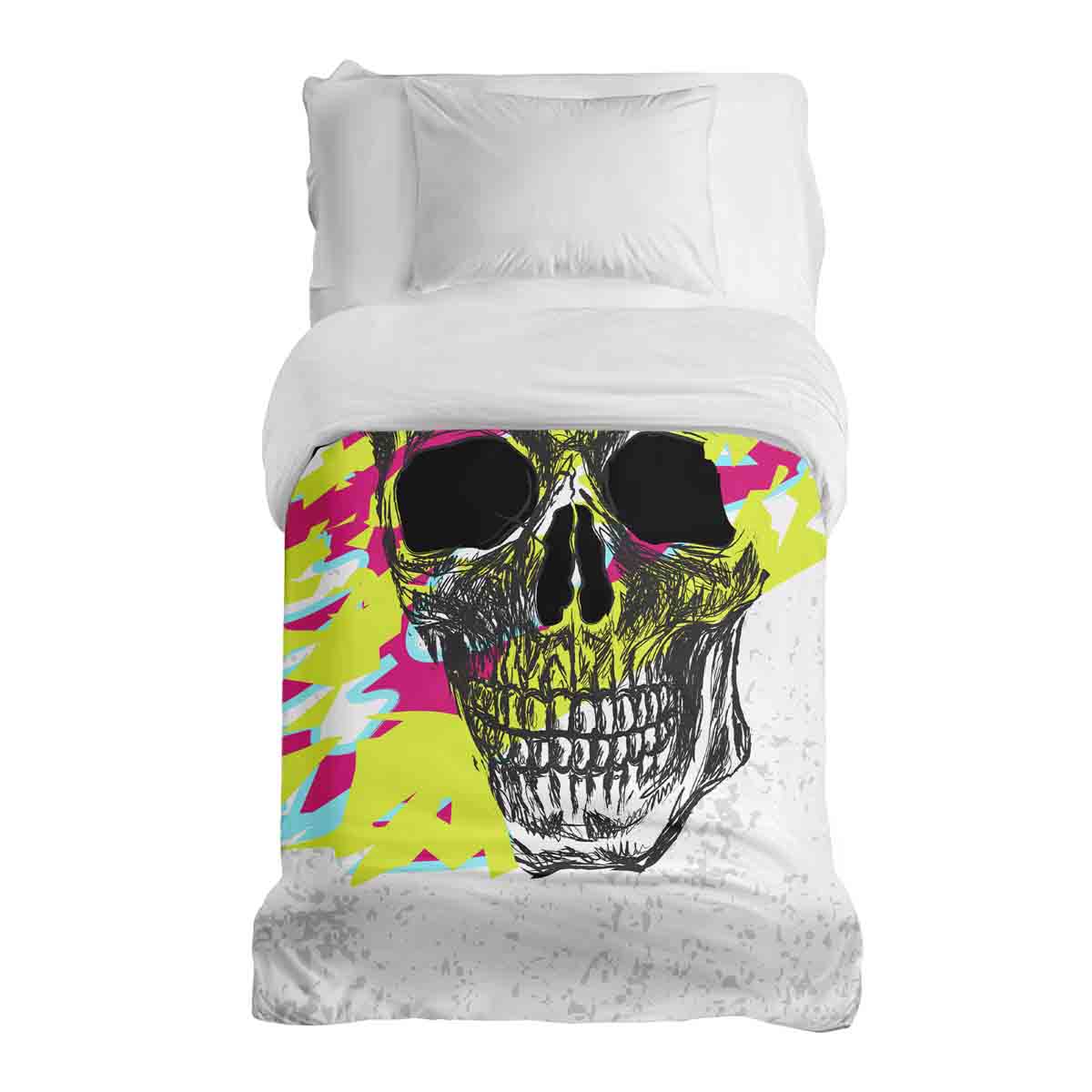 Originele therapiedeken - katoenen hoes schedel kleurrijk