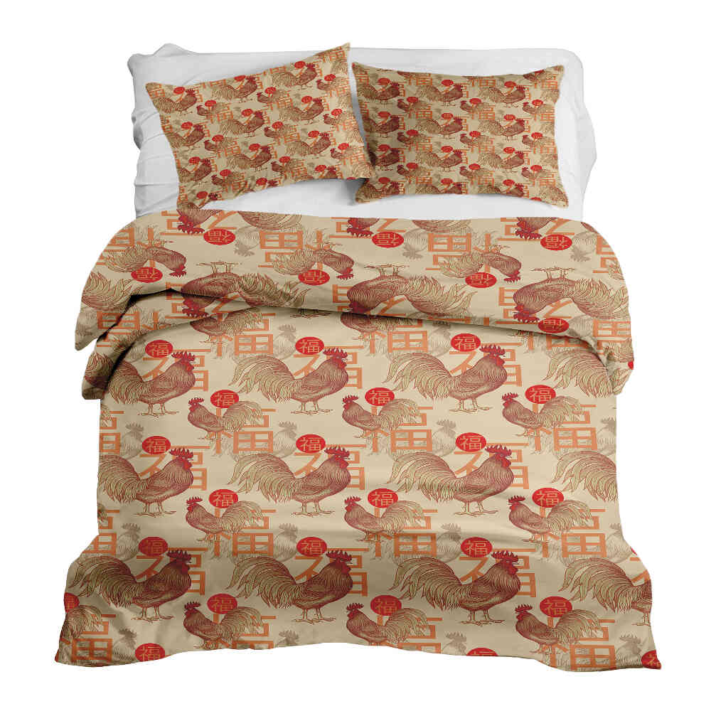Therapy blankets bedding set Chinese rooster
