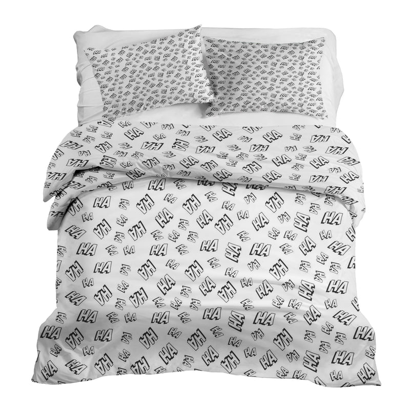 Set di biancheria da letto con coperte terapeutiche bianco Ha Ha