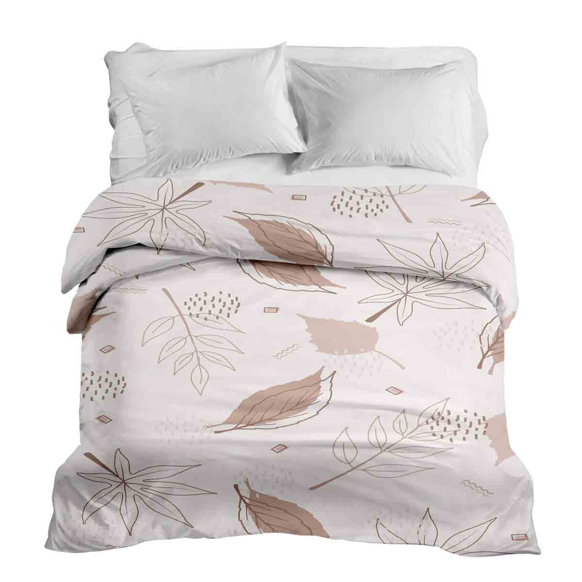 Manta terapéutica original - Funda de algodón rosa con hojas