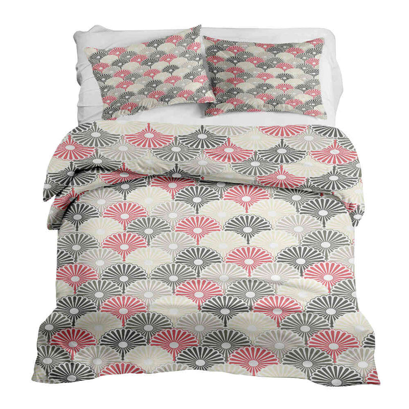 Therapy blanket and bedding set, colorful abstract flowers.