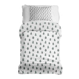 Therapy blanket bedding set, white with little trees.
