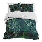 Therapy blankets bedding set green leaves