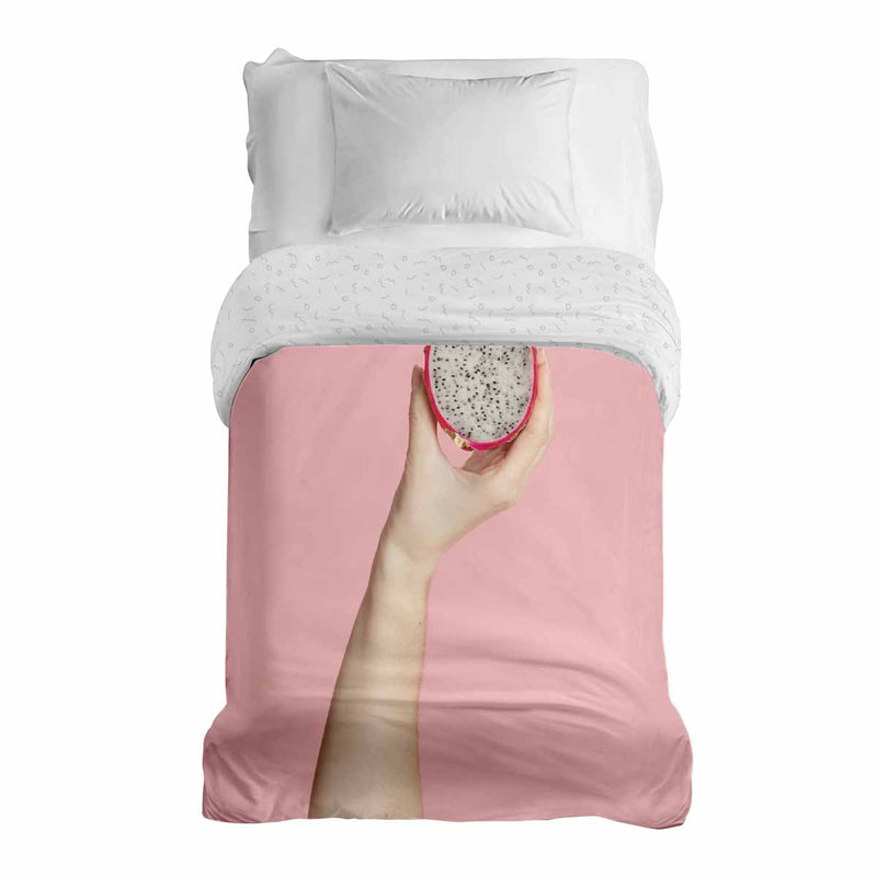 Manta terapéutica con funda de algodón rosa con fruta del dragón