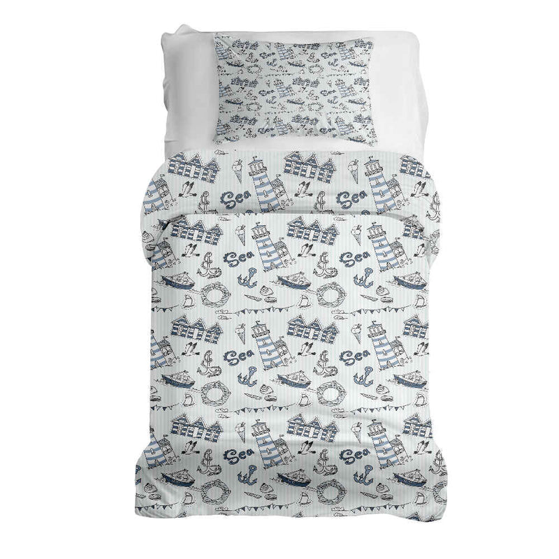 Juego de ropa de cama con manta terapéutica navegación marítima