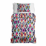 Therapy blanket and bedding set, colorful with leopard print.