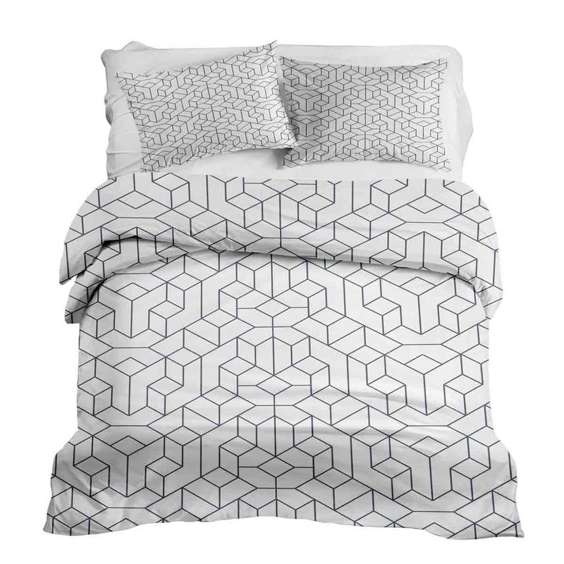 Set de ropa de cama con mantas terapéuticas y patrón negro