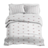 Therapy blanket bedding set, white with pink stars.