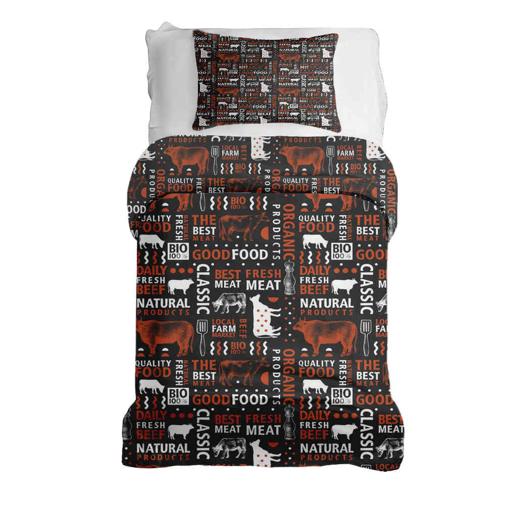 Set di biancheria da letto con coperta terapeutica Meat Lover