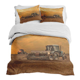 Therapy blanket bedding set, two tractors.
