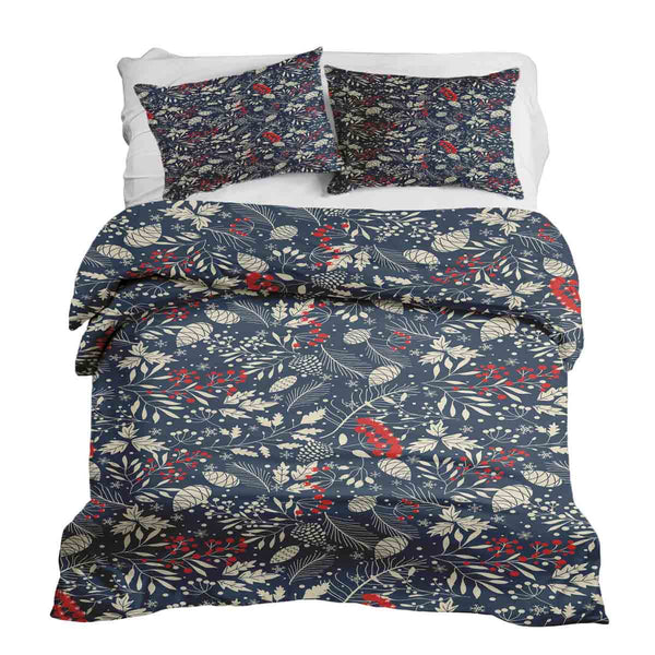 Set di biancheria da letto con coperte terapeutiche e foglie natalizie