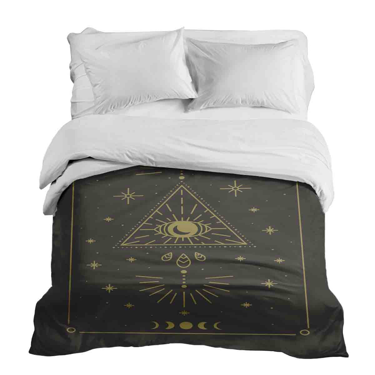 Coperta terapeutica originale - Rivestimento in cotone nero Sole e Cosmo