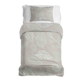 Therapy blanket bedding set, beige with light leaves.