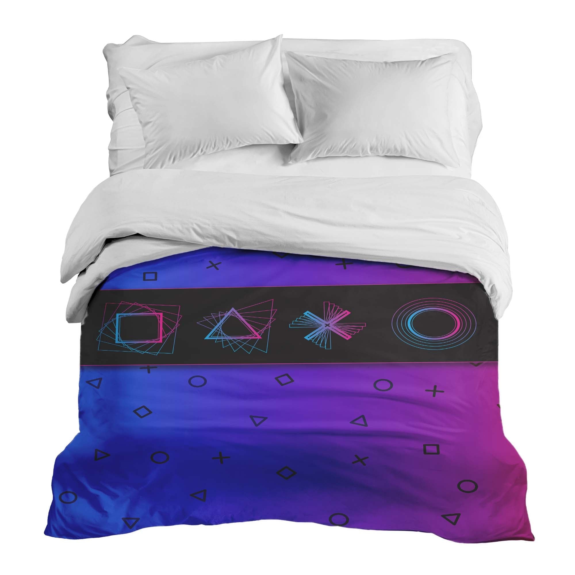 Original therapy blanket - cotton cover purple with shapes