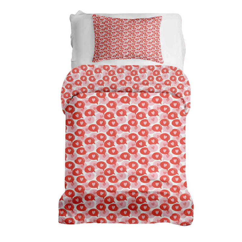 Set di biancheria da letto con coperta terapeutica e fumetto con cuore