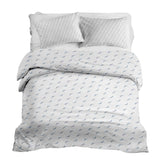Therapy blanket and bedding set, white with blue waves.