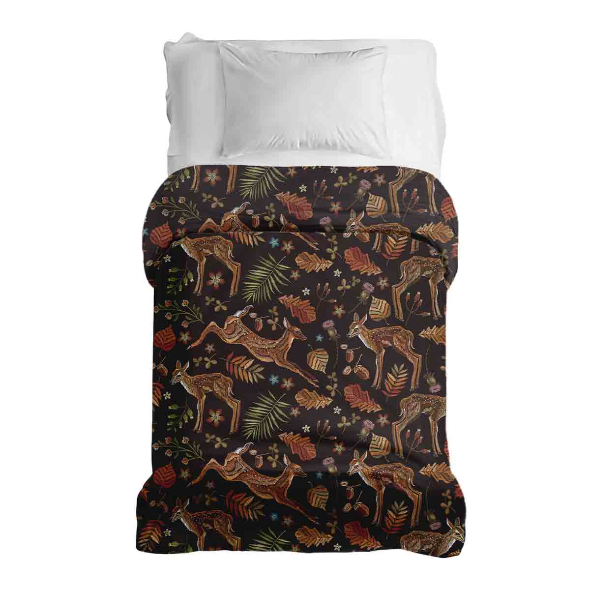 Coperta terapeutica originale - Rivestimento in cotone marrone con cervo