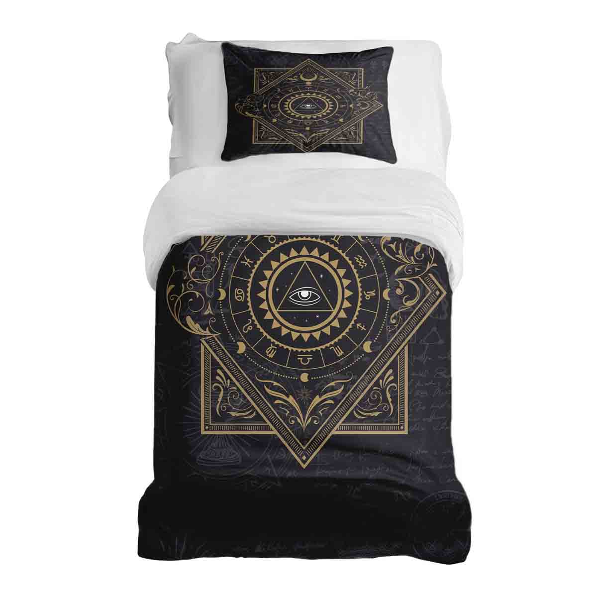 Set di biancheria da letto con coperta terapeutica Nero Mistico Mandala